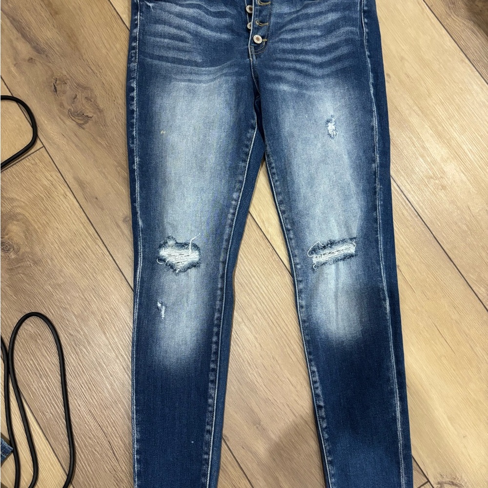 KanCan Dark Blue Distressed Skinny Jeans
